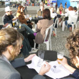 Poesia Para a Estratosfera.leitura do poema Chopp - foto Claudia Rangel