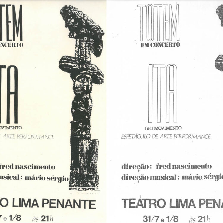 Cartaz Totem em Concerto, sobre apresentação do espetáculo “ITA” I e II Movimento no Teatro Lima Penante, João Pessoa, Paraíba