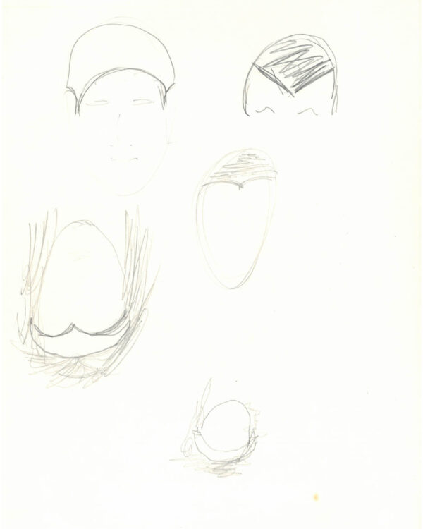 Ilustração de estudo de touca para figurino do espetáculo “ITA”